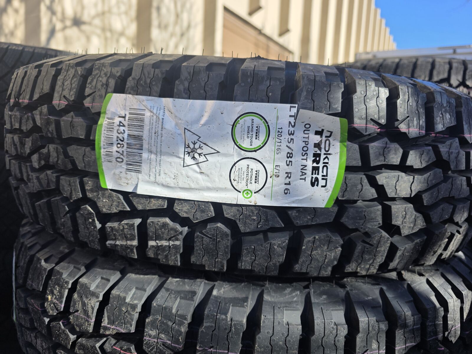 4 NOKIAN OUTPOST NAT BSW LT 235 85 16 120/116S 10PLY ALL TERRAIN TIRE T432870