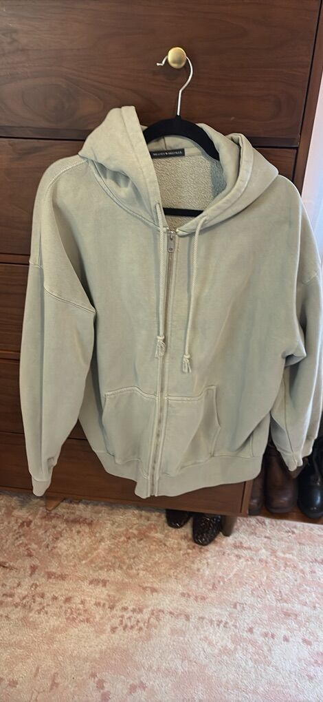 Oversized Brandy Melville Sage Green Zip up