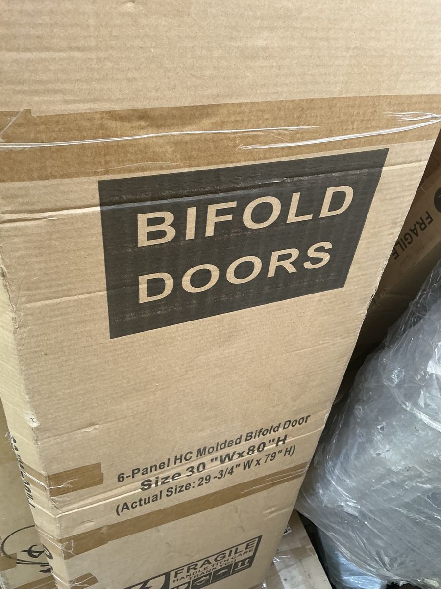 30” × 80” Six-Panel Bifold Closet Doors — 4 Available