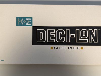 Vintage 1962 K & E DECI-LON SLIDE RULE 68 1100 Keuffel & Esser BOX MANUAL CASE +