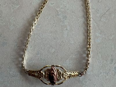 10k solid gold Virgin Mary bracelet