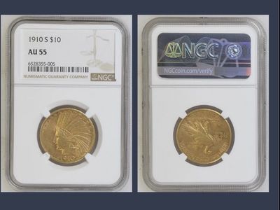 1910 $10 Gold Indian AU55 NGC