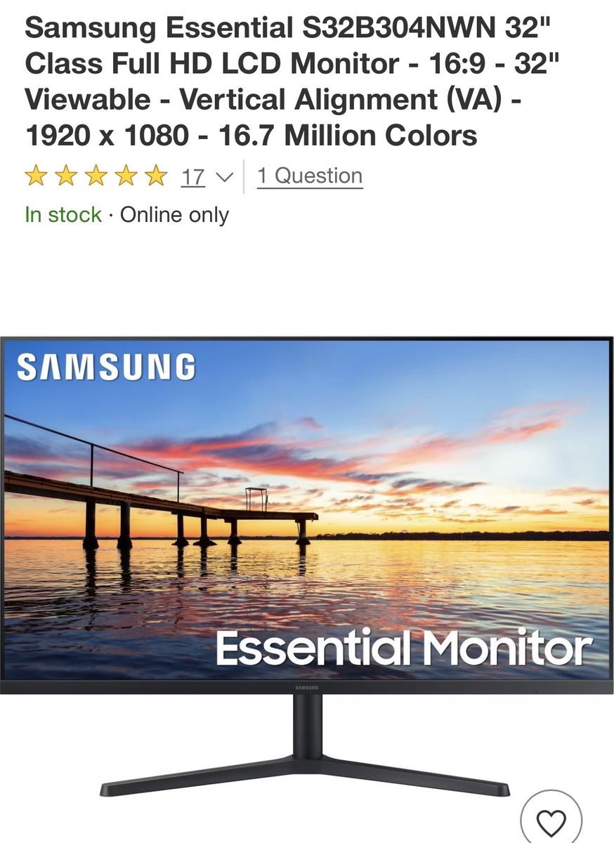 The Samsung 32" S3 flat screen monitor offers a 100Hz FHD panel, built-in speakers