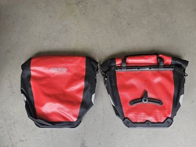Ortlieb Red and Black Bike Panniers - Waterproof Cycling Bags (Pair)