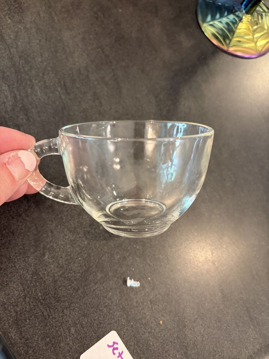 Vintage Clear Glass Tea Cups – Set of 14
