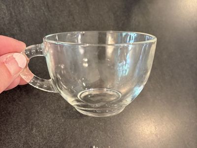 Vintage Clear Glass Tea Cups – Set of 14