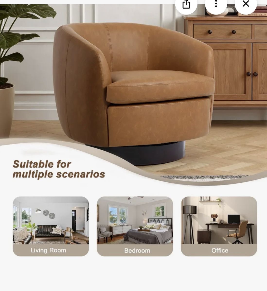 Dreamsidea Accent Chair in Light Brown M-CH0030D