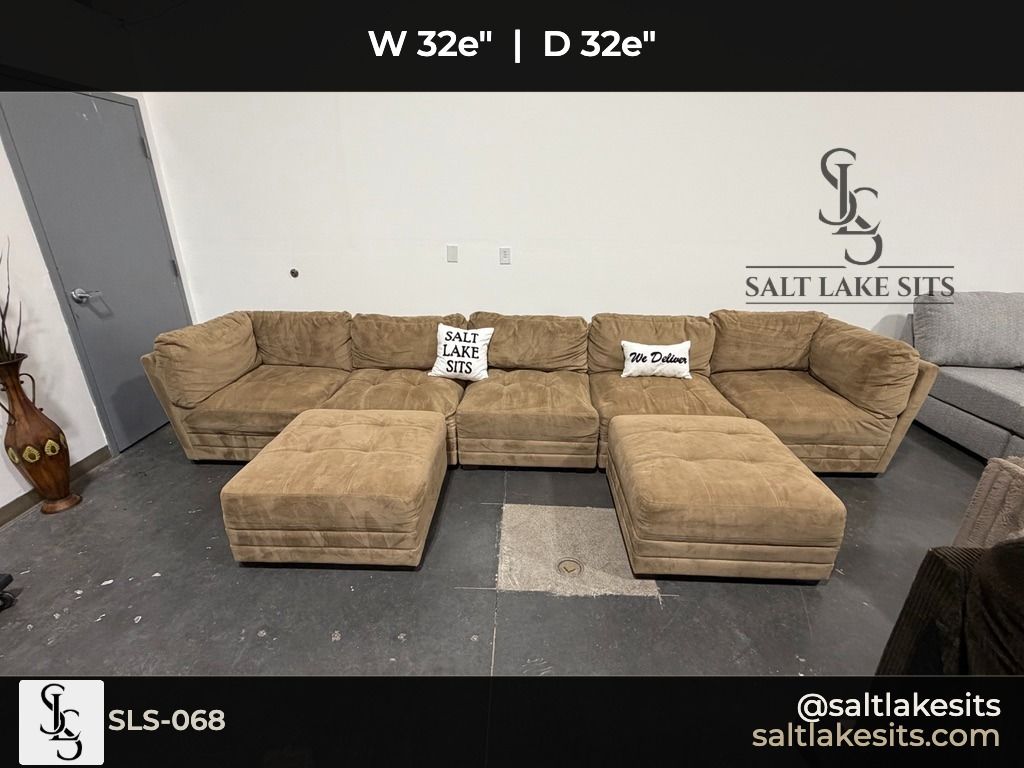 Plush Tan Modular Sectional Sofa Couch Delivery