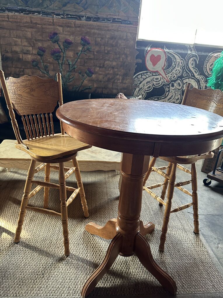High Top Table with Two Stools