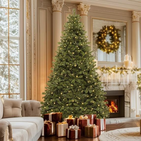 Christmas in August Deal! 6ft Pre-Lit Artificial Tree (Very Full/Warm Lights)