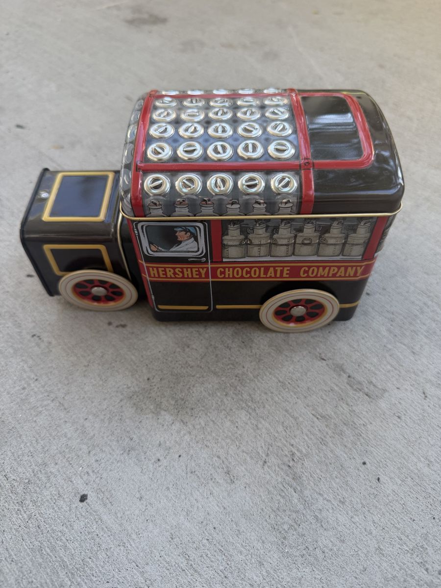 Vintage Hershey Chocolate Company Delivery Truck Tin Collector Container