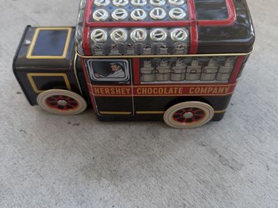 Vintage Hershey Chocolate Company Delivery Truck Tin Collector Container