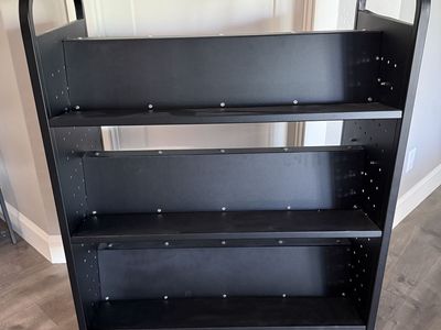 VEVOR library book cart rolling cart 330 lbs Double Sided W-Shaped Sloped Shelves with 4-Inch Lockable Wheels