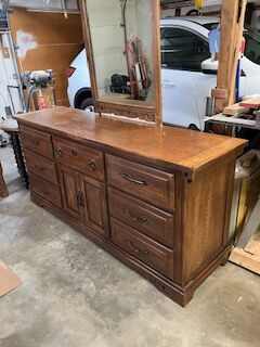 Solid wood dresser and night stand.