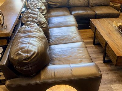 Oversized Modular Leather Sectional w/ Chaise β Espresso Leather