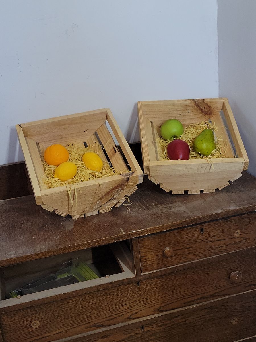 Handmade Rustic Wooden Produce Basket