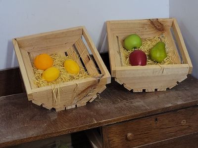 Handmade Rustic Wooden Produce Basket