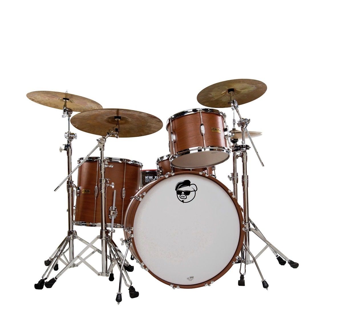 Mint Pork Pie Drums Hip Pig 3-Piece Kit w matching snare and cases