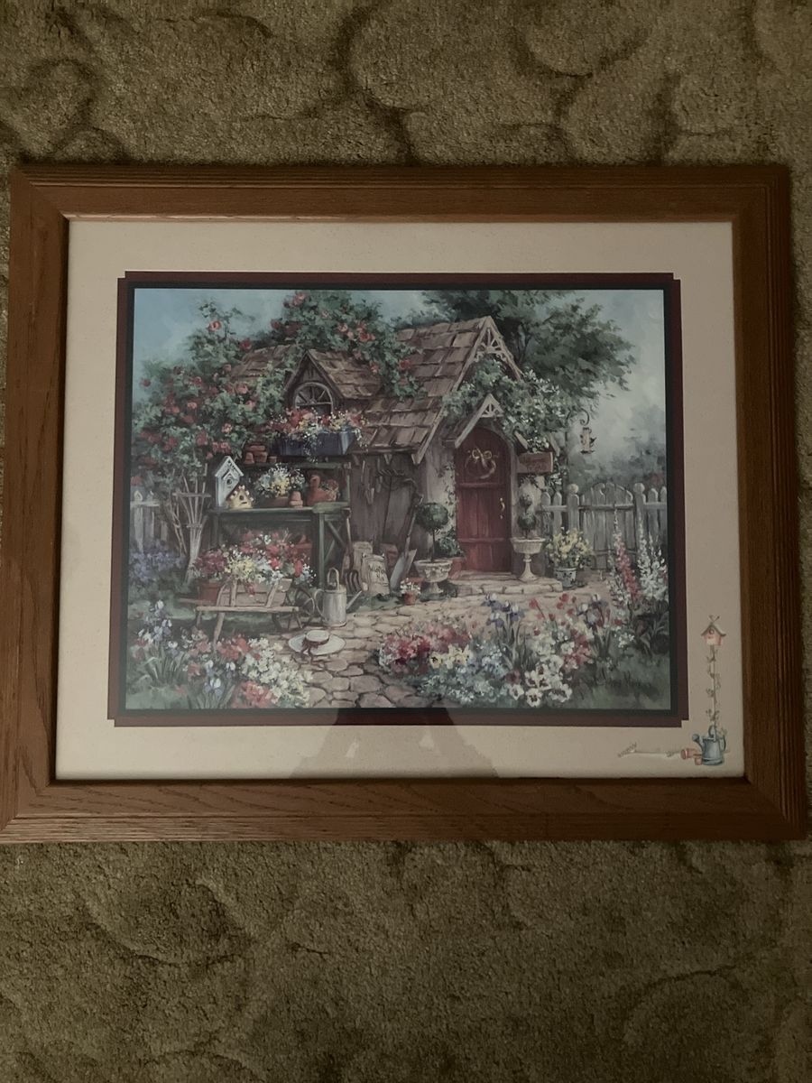 Home Interiors Vintage Garden Cottage Framed Print Wall Art