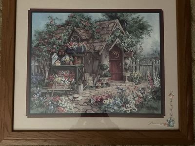 Home Interiors Vintage Garden Cottage Framed Print Wall Art