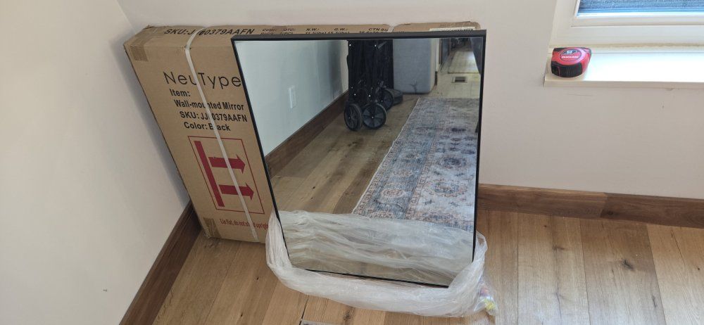 NeuType Black 24x32 inch Rectangular Wall-Mounted Vanity Mirror