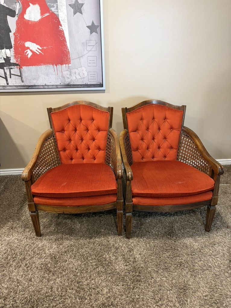 Vintage Crushed Velvet Chairs