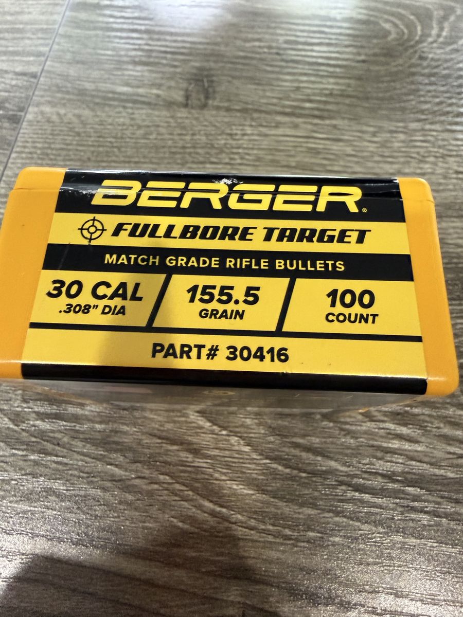 Berger Fullbore Target 30 Cal 155.5 GN Bullets