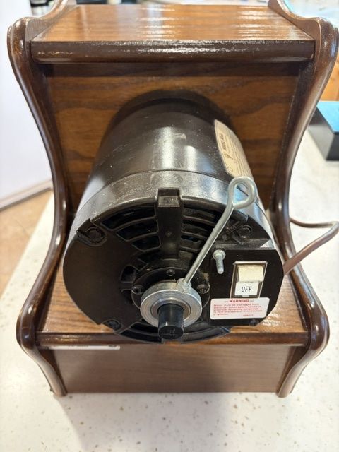 Magic Mill Electric Grain Mill Grinder Wheat Flour Maker in Wooden Cabinet