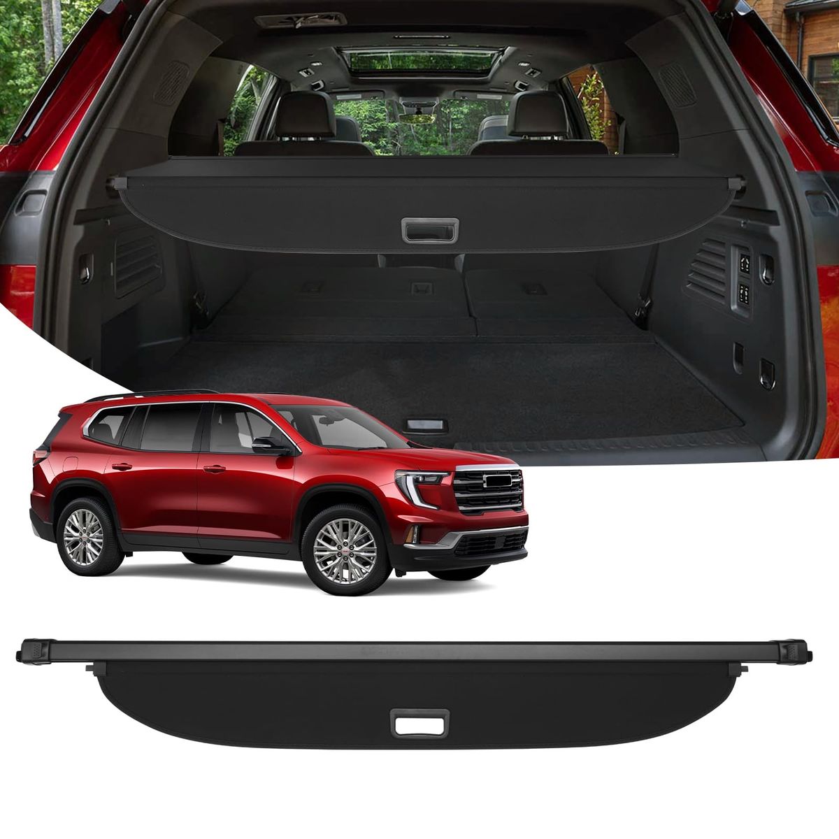 Cargo Cover Retractable Trunk Cover for 2024-2025 GMC Acadia / Chevy Traverse / 2025 Buick Enclave