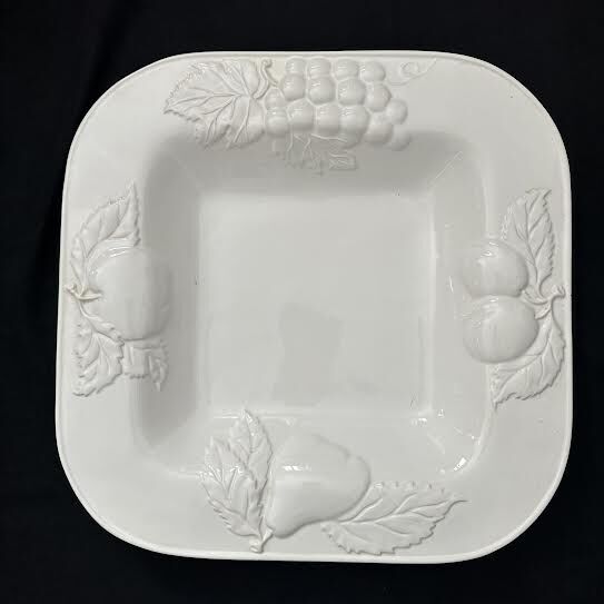 StoneLite Square 15” White Embossed Platter