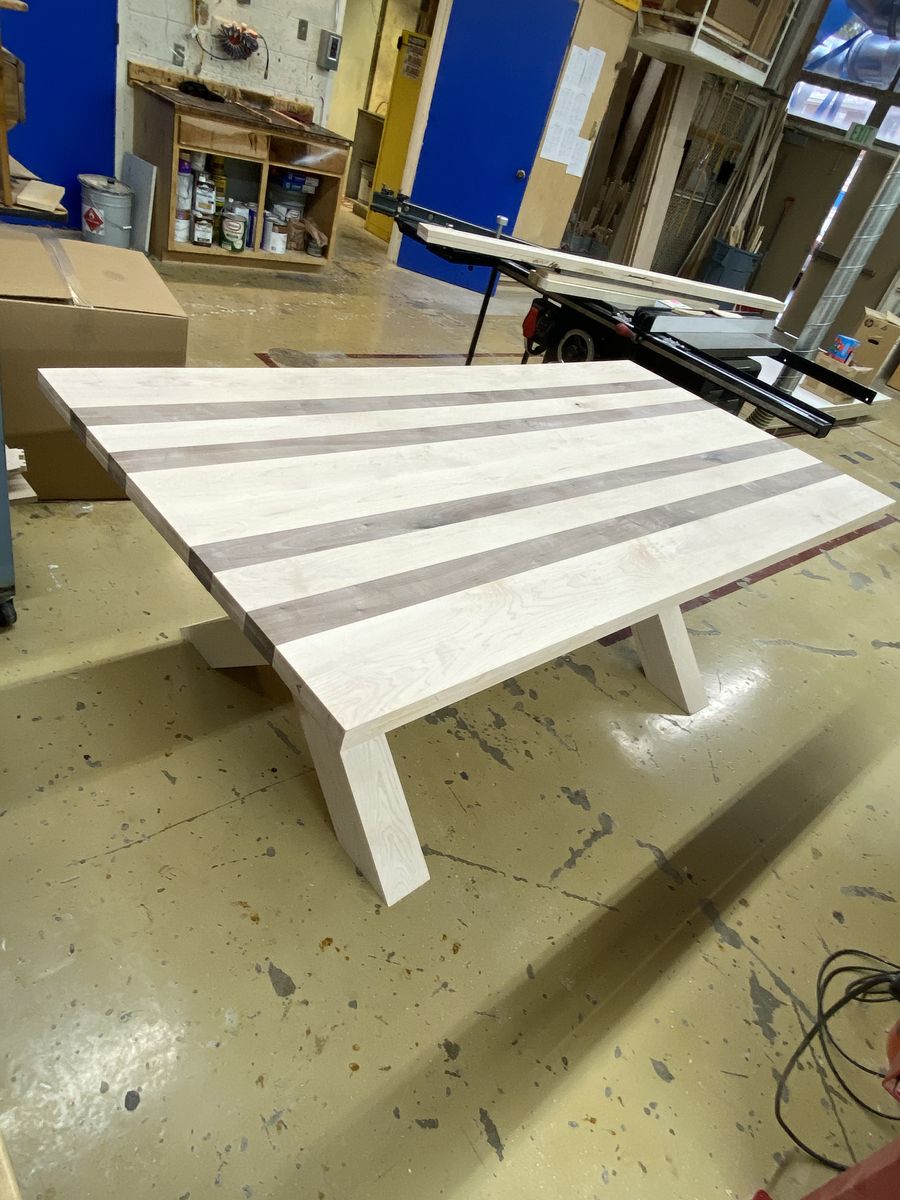 Custom Handmade Solid Maple & Walnut Table