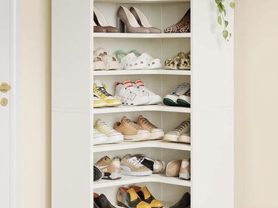 24-32 Pairs Freestanding Shoe Rack Shoe Organizer