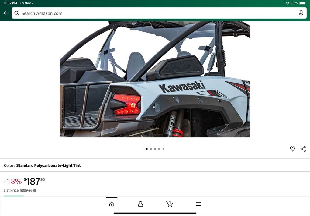 Kawasaki Krx 1000 Rear Windshield Tinted