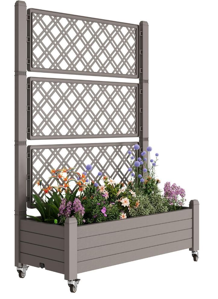 Raised Planter box and Trellis on Wheels-Brand New! Still in box!