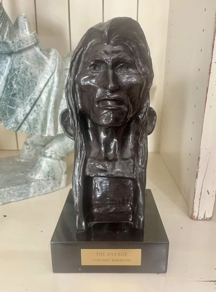 THE SAVAGE BRONZE SCULPTURE BY FREDERIC REMINGTON