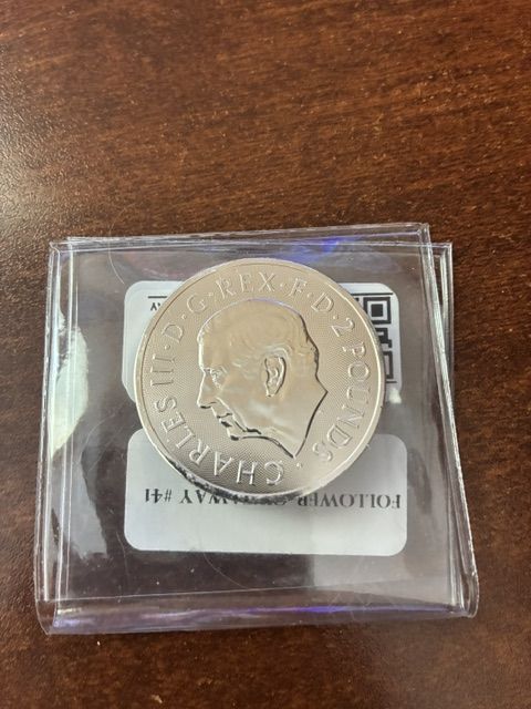 2024 King Charles III Loch Ness Monster 1 oz .999 Fine Silver 2 Pounds Coin in Flip