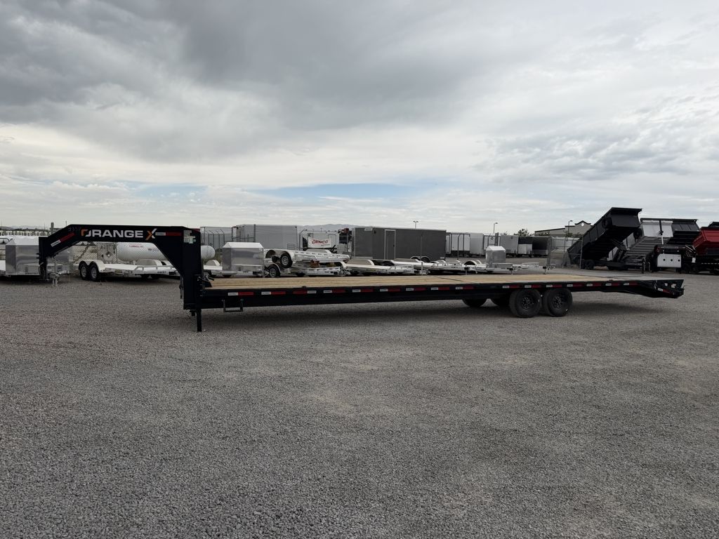 2026 RawMaxx 8.5X40 OrangeX Single Wheel Gooseneck Flatbed Equipment Trailer