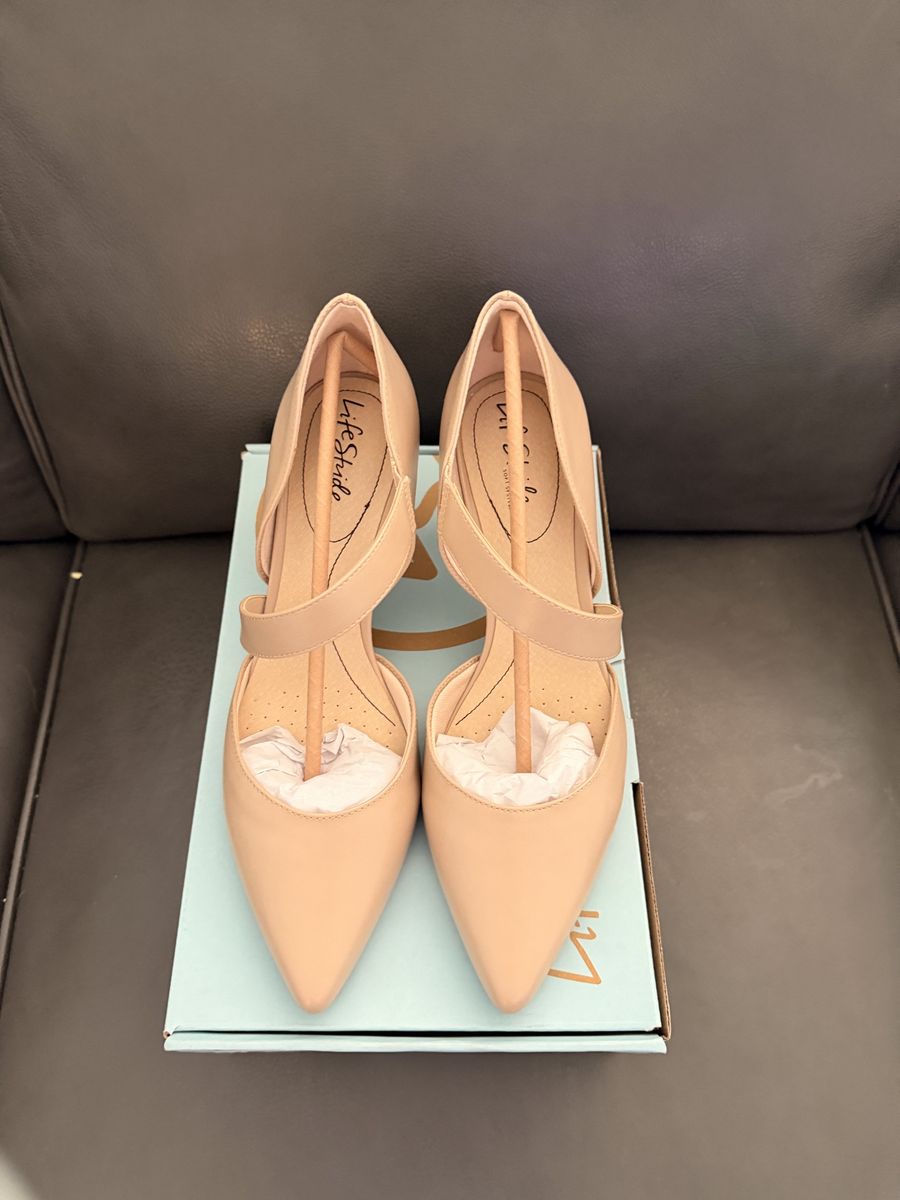 LifeStride Diverse Medium/Wide Slingback Pump, Tender Taupe, Size 9.5M, New in Box