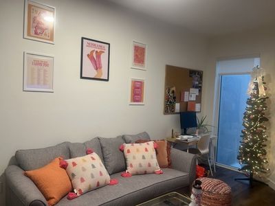 HomeGoods Grey Fabric Sofa Couch with Back and Accent Pillows