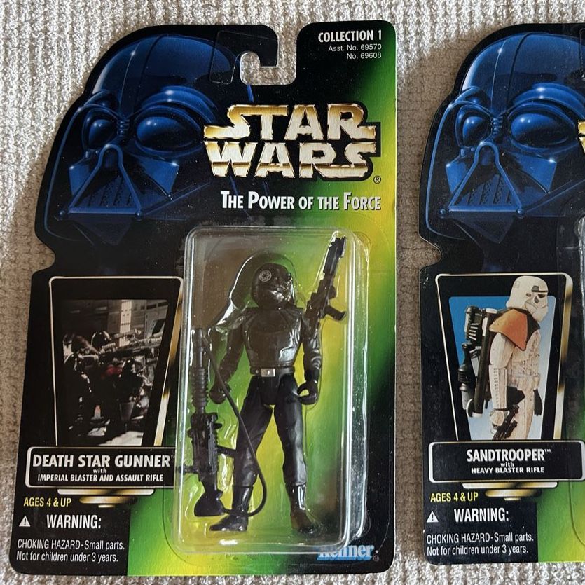 Vintage 1995 Star Wars Power of the Force Death Star Gunner with Imperial Assault Rifle and Blaster Action Figure.