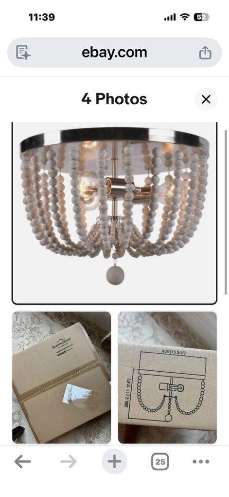 **NEW** Kenroy Home Wood Bead Semi Flush Mount