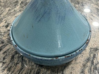 Gorgeous art deco blue tagine - 10"D