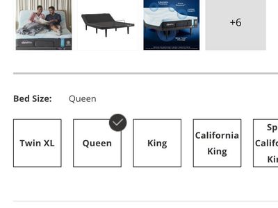 Full Ashley bedroom set TEMPUR Ergo Base Queen Adjustable Foundation with mattress w/ head board Dresser, mirror, end table 1000