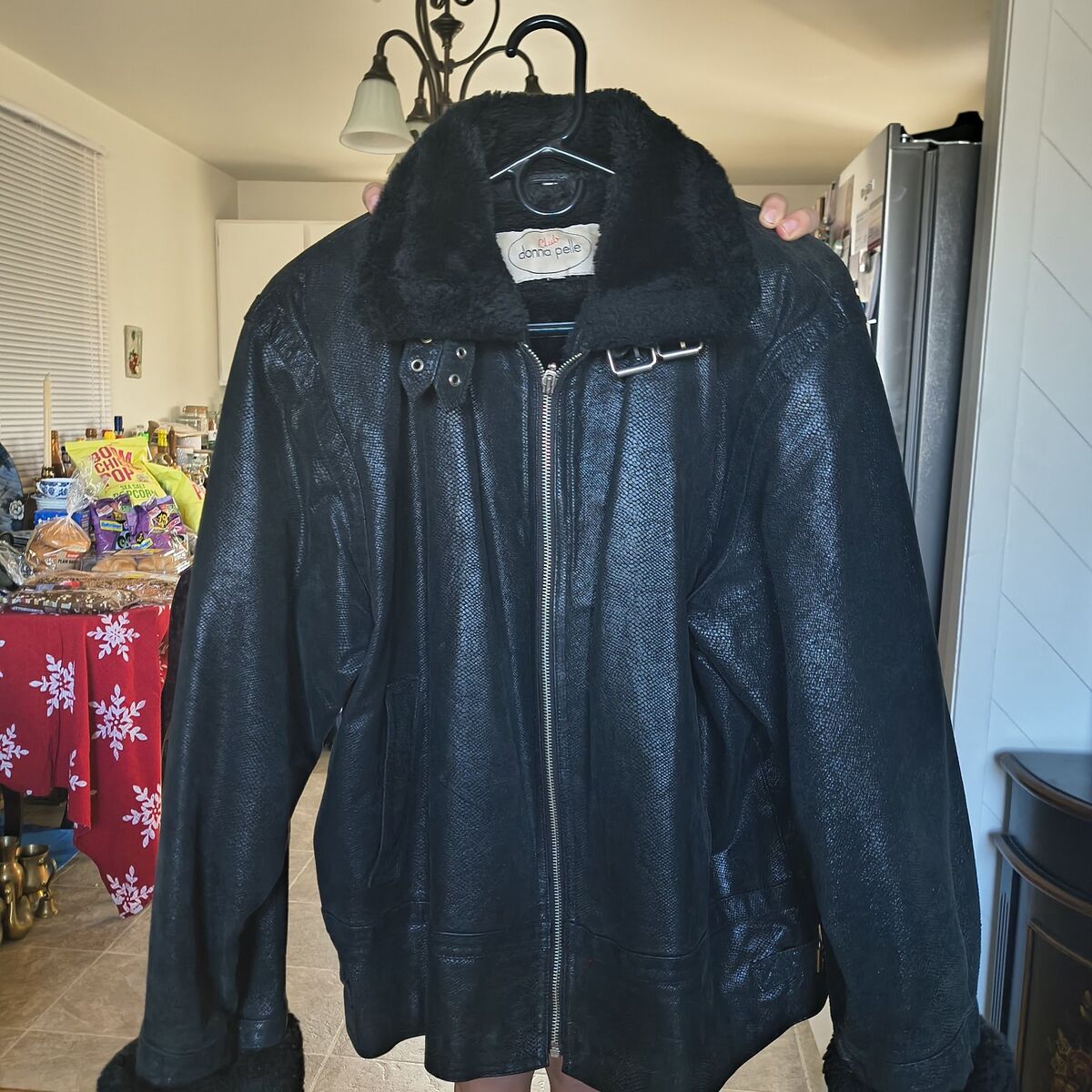 Woman's Black Leather Coat