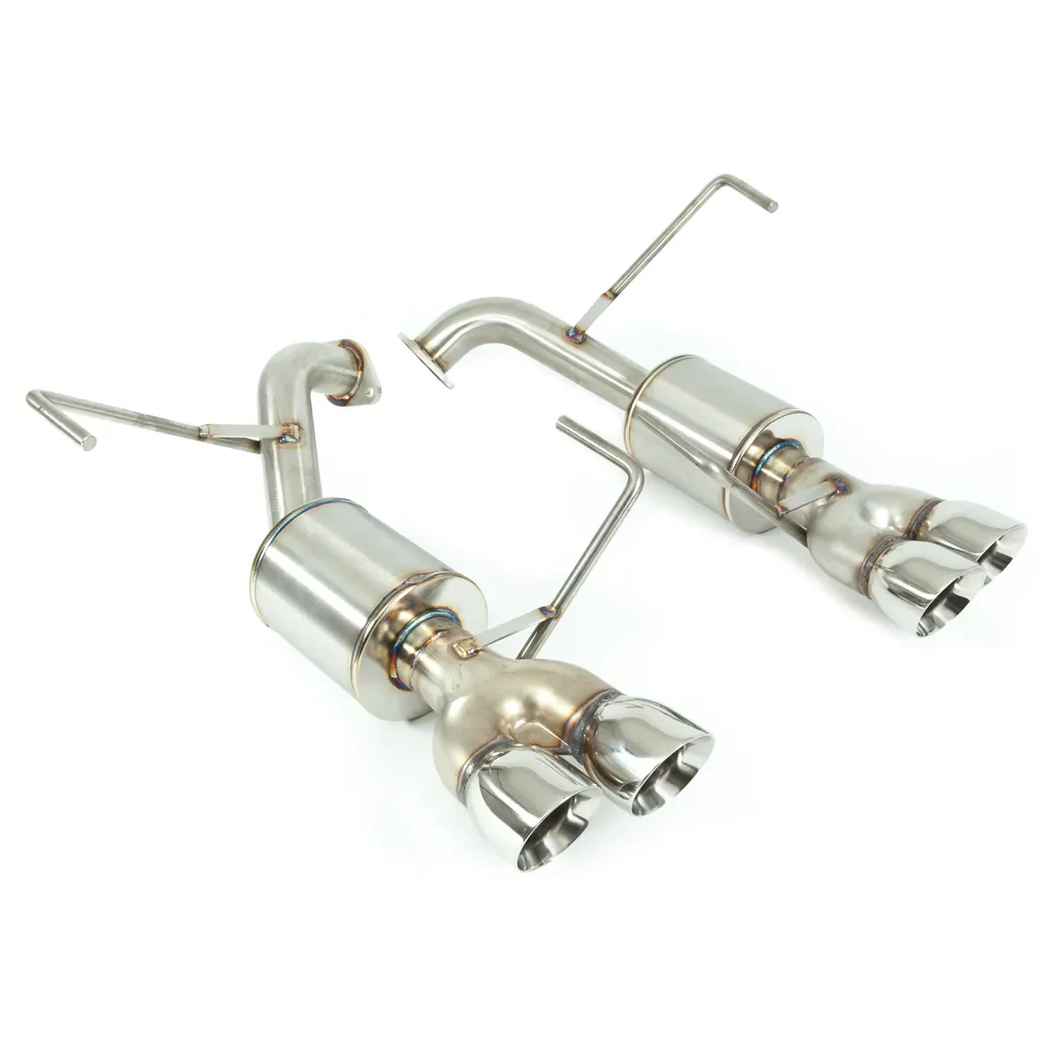 Nameless Performance Quad Exit Axleback Exhaust with polished 5" Mufflers for 2015-2021 Subaru WRX & STI RSPD104