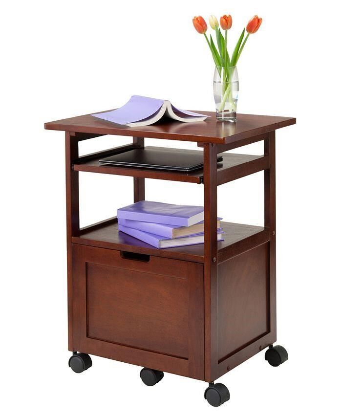 Piper Work Cart with Keyboard - Brown