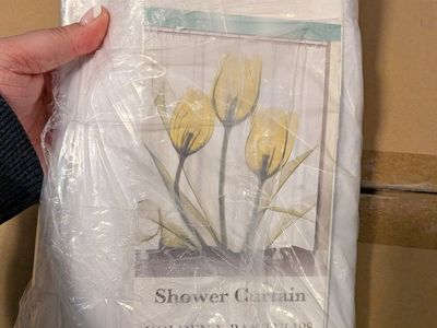 NEW Laural Home Shower Curtain- Golden X-Ray Tulips