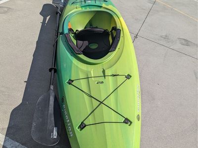 Emotion 10' Sit-In Kayak with Paddle, Green/Yellow