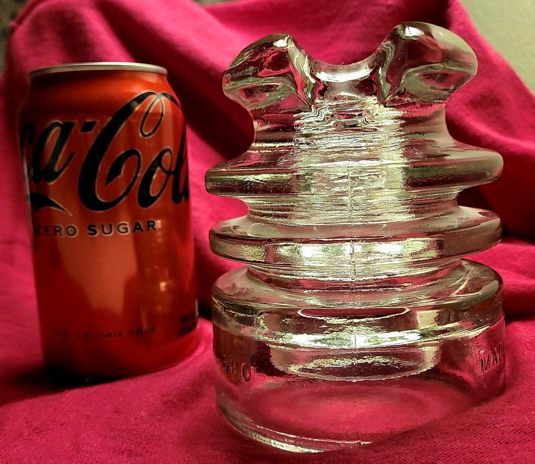Vintage Hemingray-680 Glass Insulator Made in USA - Clear, Collectible