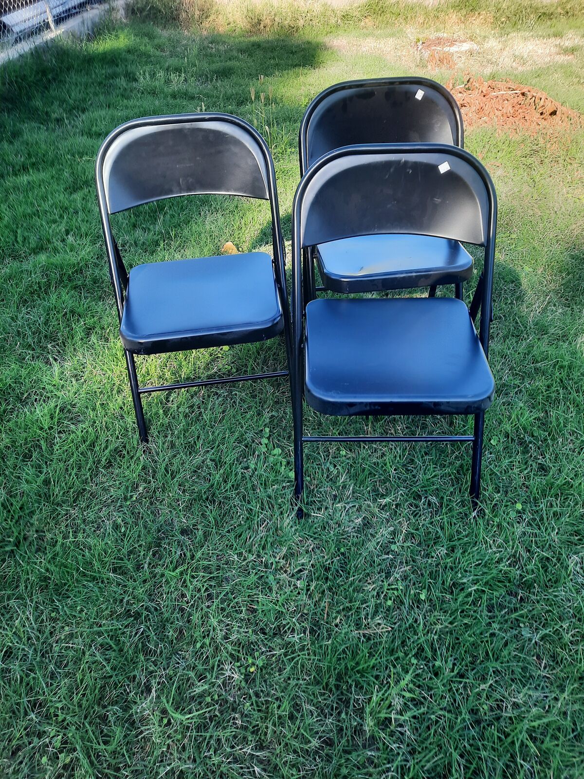 metal folding chairs set of 3